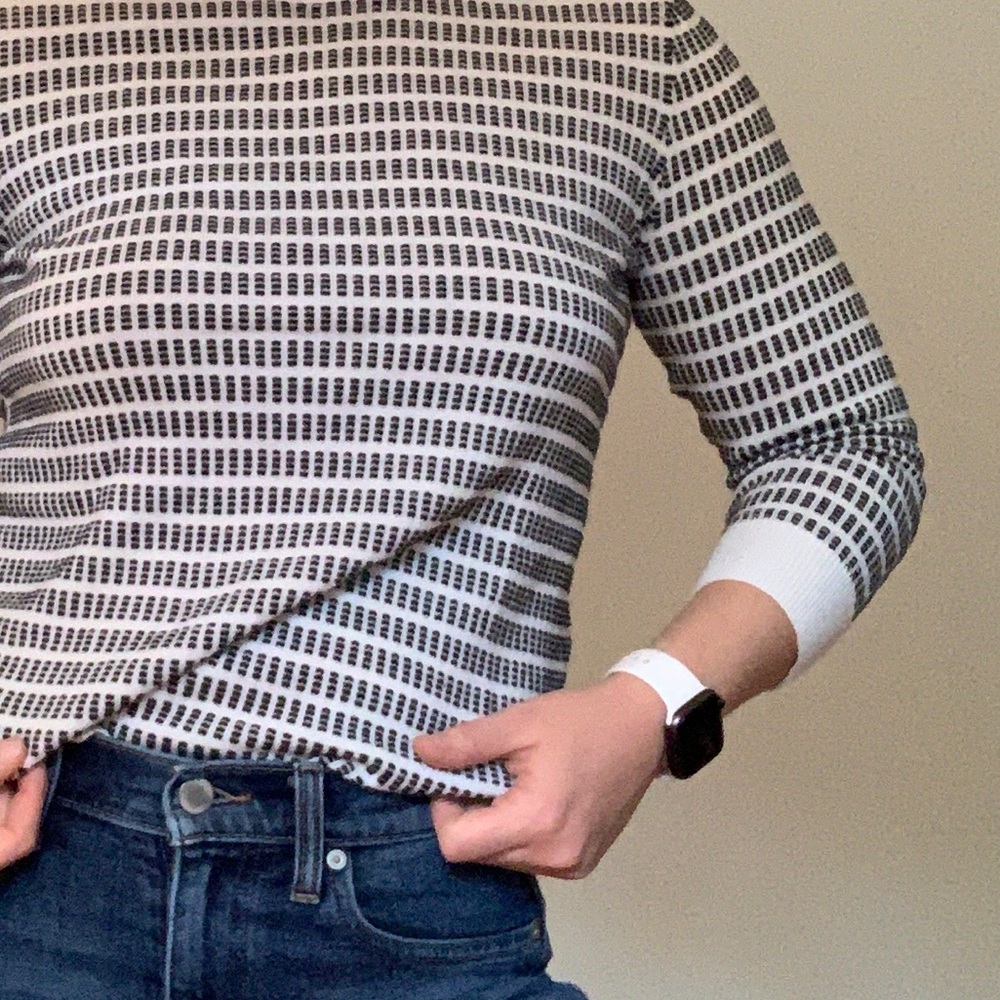 J.Crew Dot Dash 1/4 Sleeve Sweater